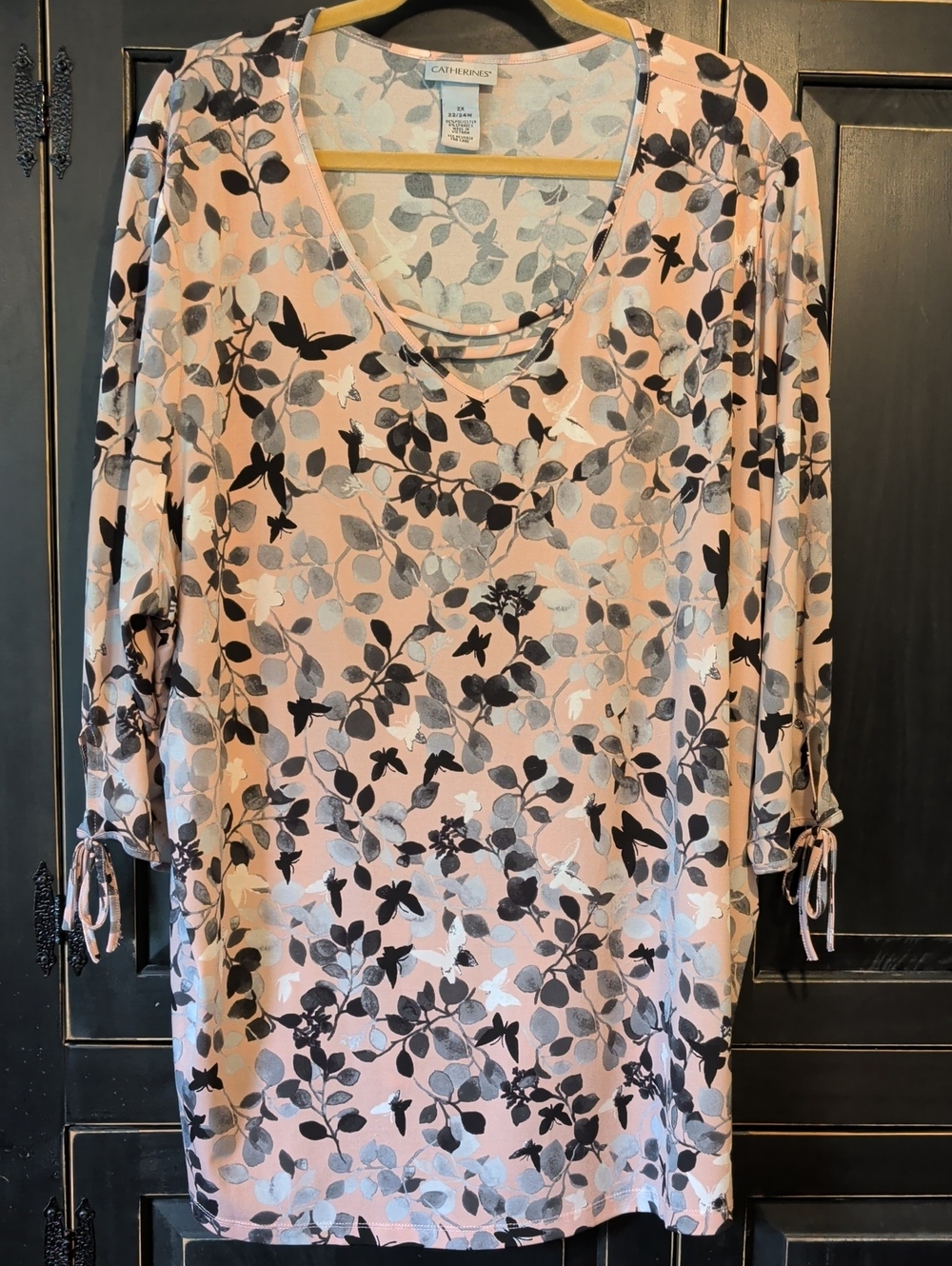 Catherines Pink Floral V-Neck Tunic